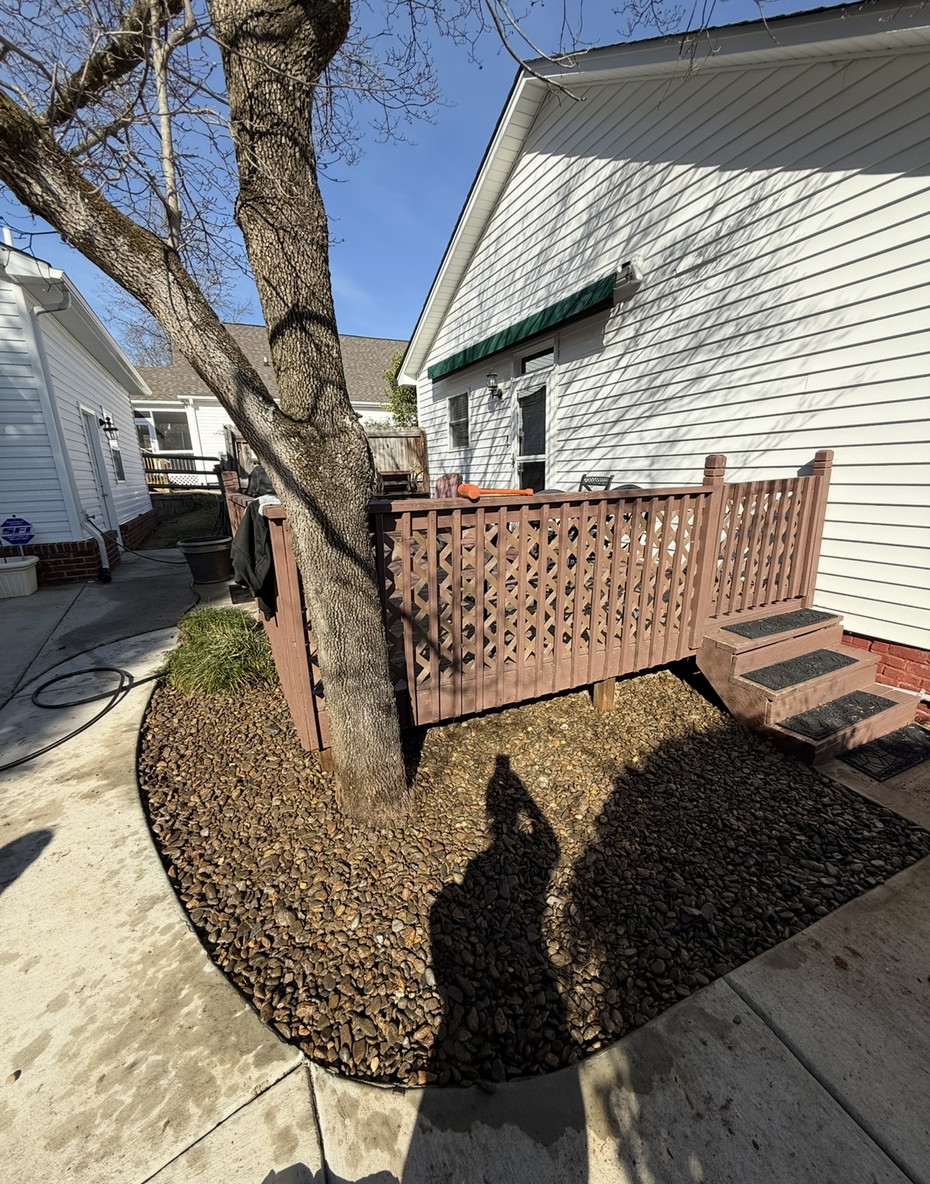 Landscape Fabric and Rock Install — after
